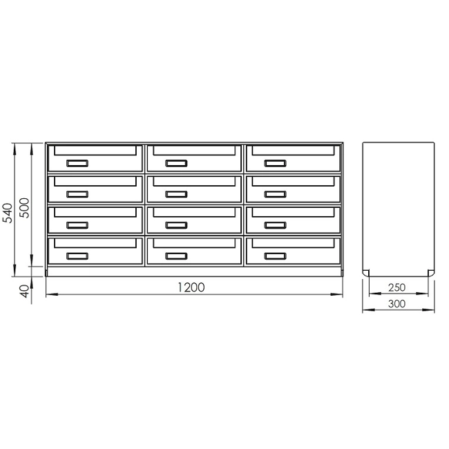 Vendita online Casellario postale bifacciale con ritiro posteriore SC6 da 3 a 12 cassette